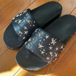 Size 8.5 TORY BURCH STAR SLIDE SANDALS